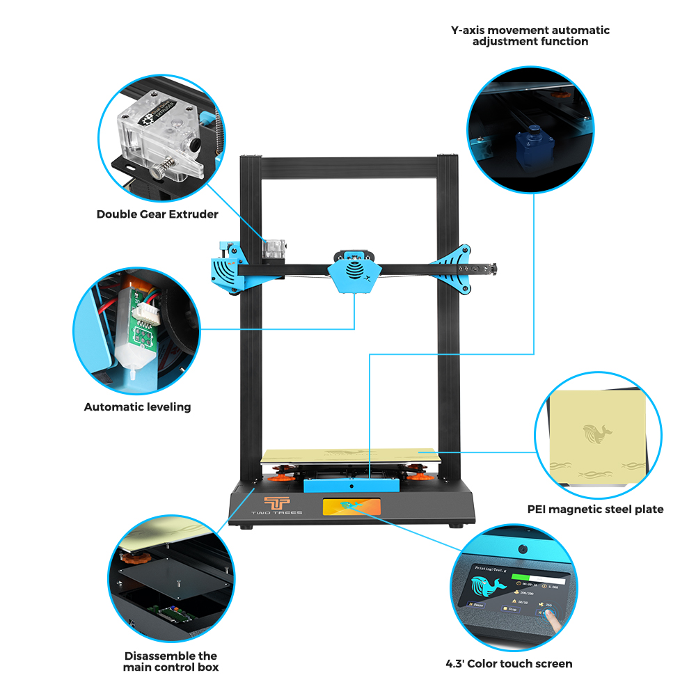 Twotrees Blu-5 Bluer Plus l3D  - Corexy 3D Printer Kit recension och pris