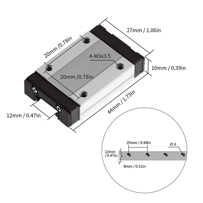 MGN7 MGN12 MGN15 MGN9 L From 1 - Linear Rail Mgn12H Set recension och pris