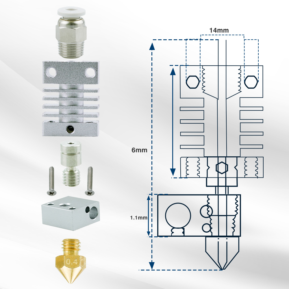 For Creality Ender 3 CR-10 CR- - Hotend 0.4Mm recension och pris