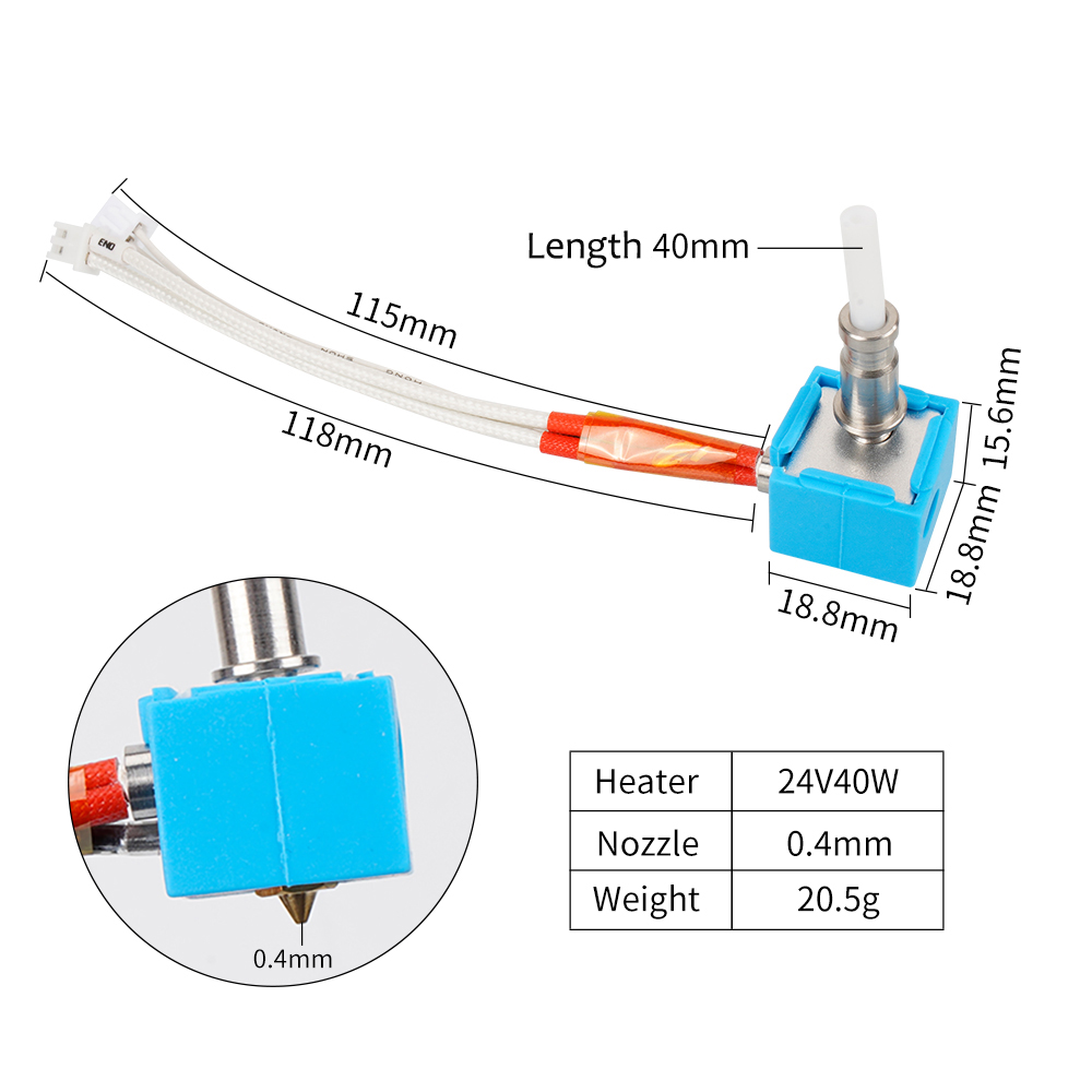 Kobra Hotend Print Head Hot En - Hotend Assembly recension och pris