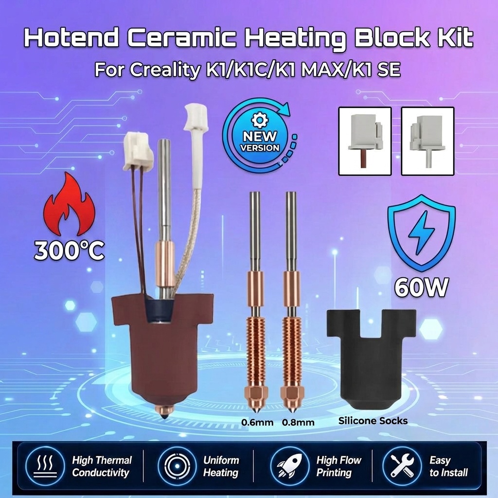 For Creality K1 K1C K1 MAX Hot - High Flow Ceramic Hotend recension och pris