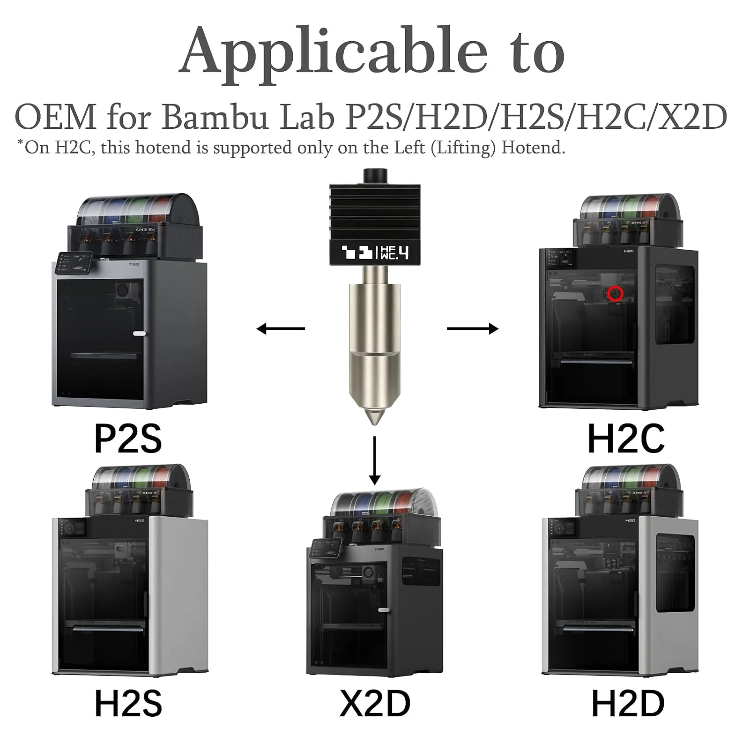 For BambuLab H2D/H2S/H2C/P2S 3 - Printer Nozzle recension och pris