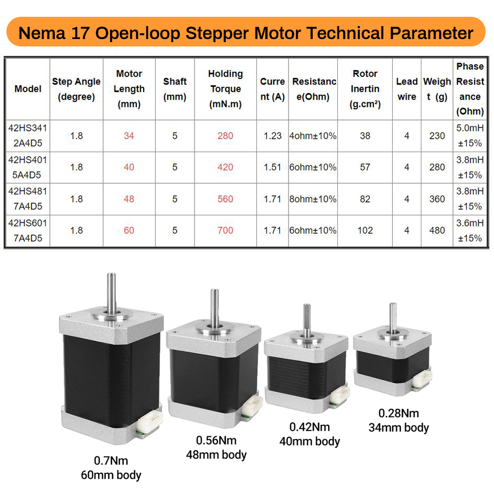 Nema17 Stepper Motor 42 Motor  - 3D Printer recension och pris